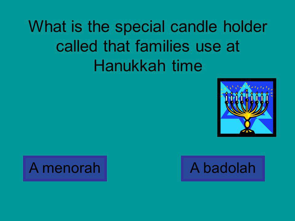 What is the special candle holder called that families use at Hanukkah time