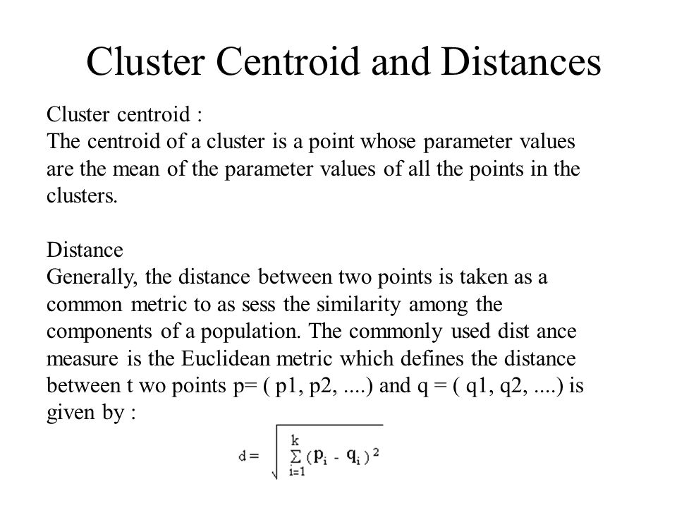 Cluster Centroid and Distances