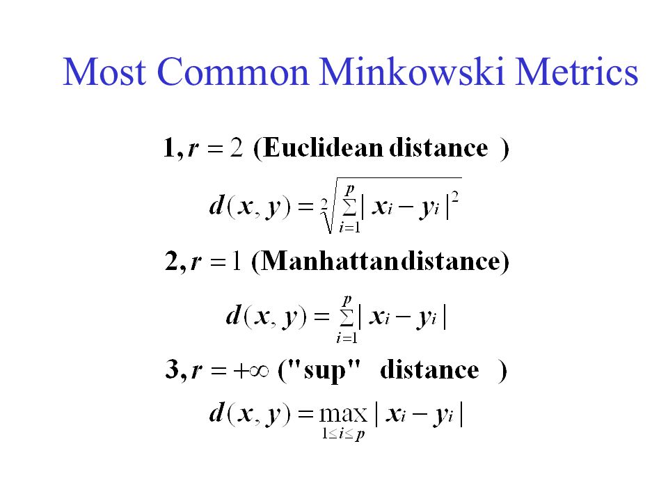 Most Common Minkowski Metrics