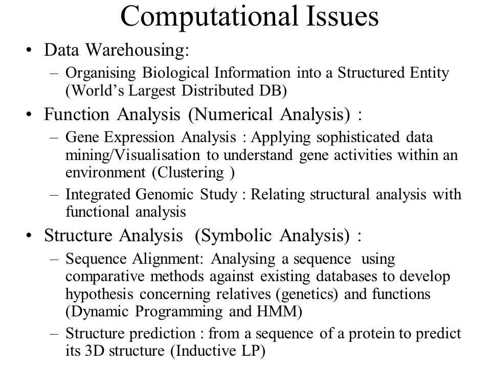 Computational Issues Data Warehousing: