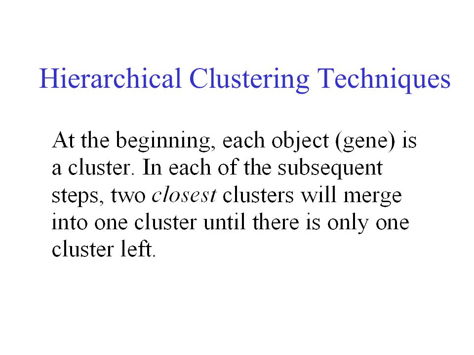 Hierarchical Clustering Techniques