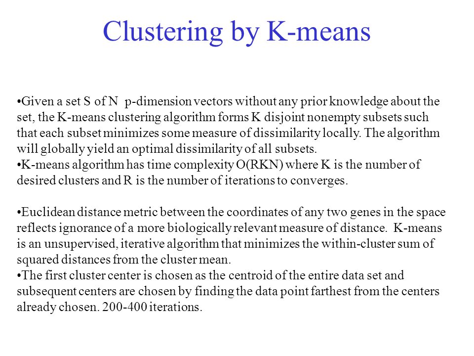 Clustering by K-means