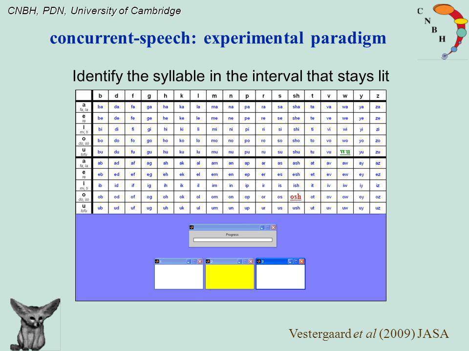 concurrent-speech: experimental paradigm