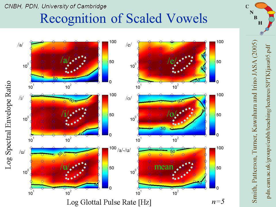 Recognition of Scaled Vowels