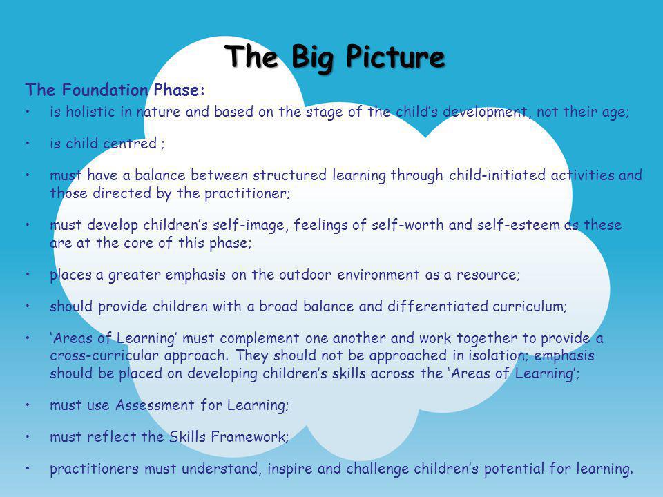 The Big Picture The Foundation Phase: