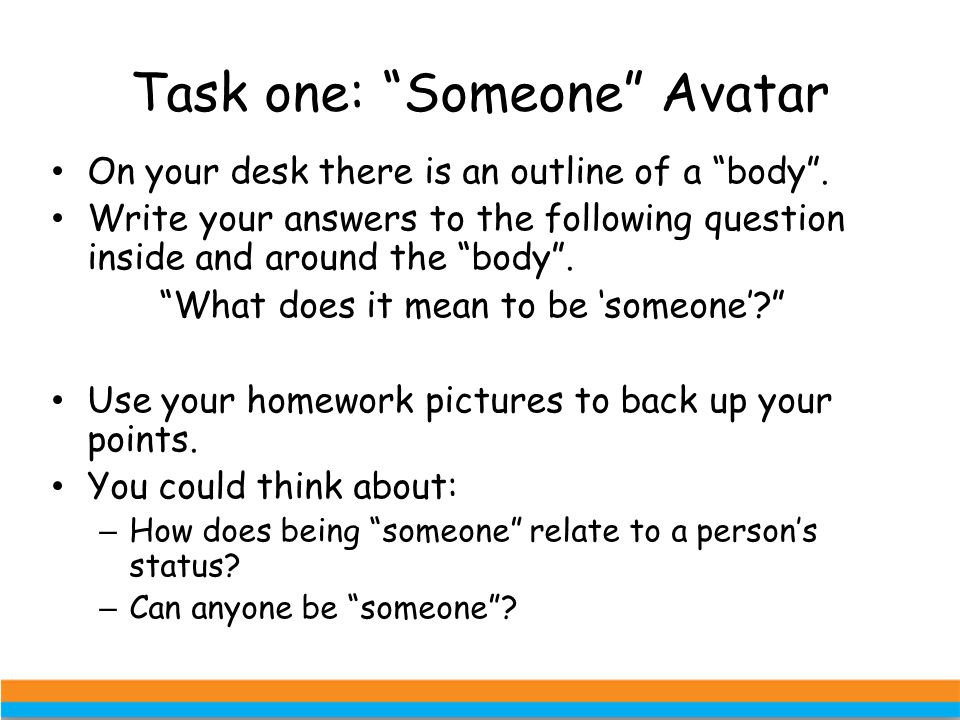 Task one: Someone Avatar