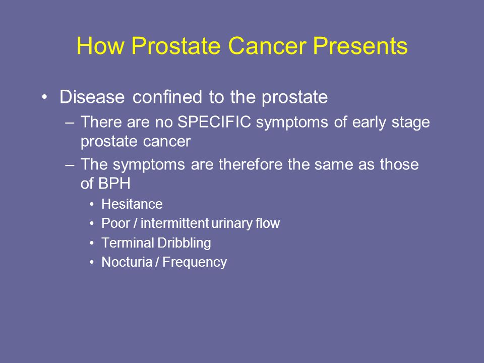 bph vs prostate cancer presentation