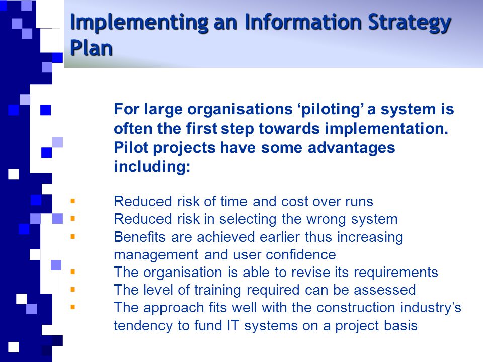 Implementing an Information Strategy Plan