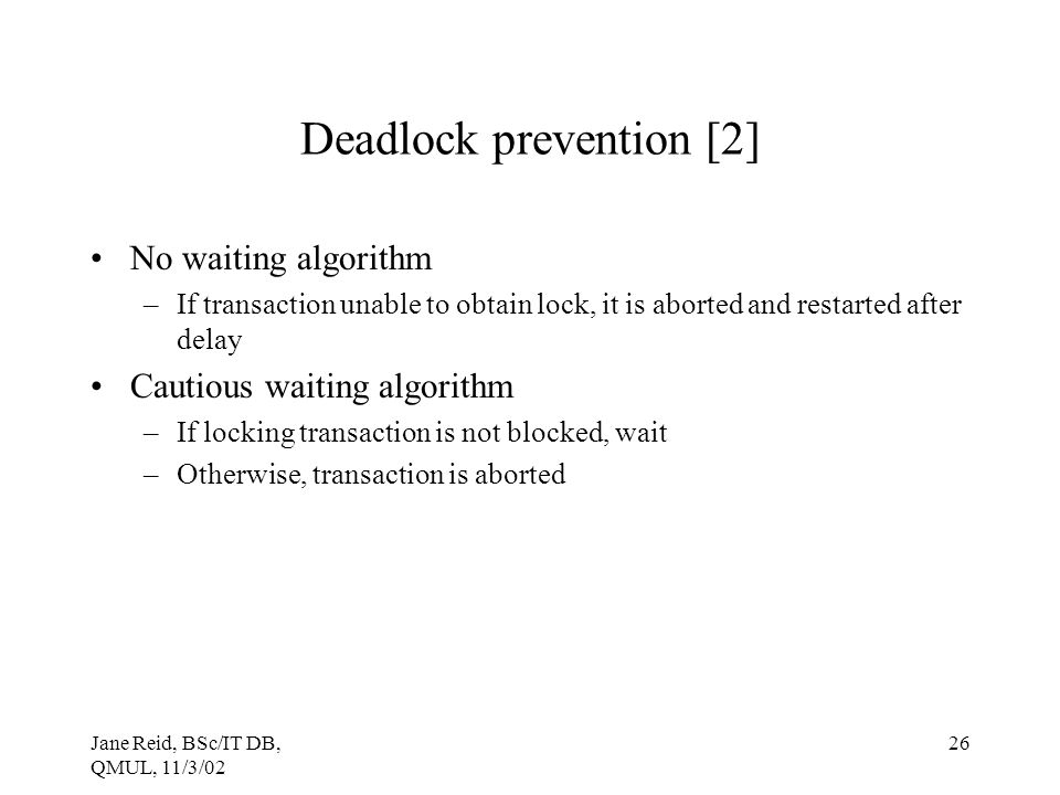 Deadlock prevention [2]