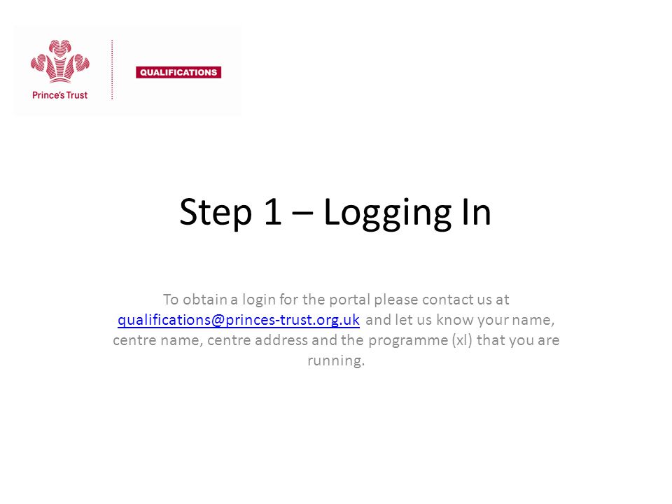 Step 1 – Logging In