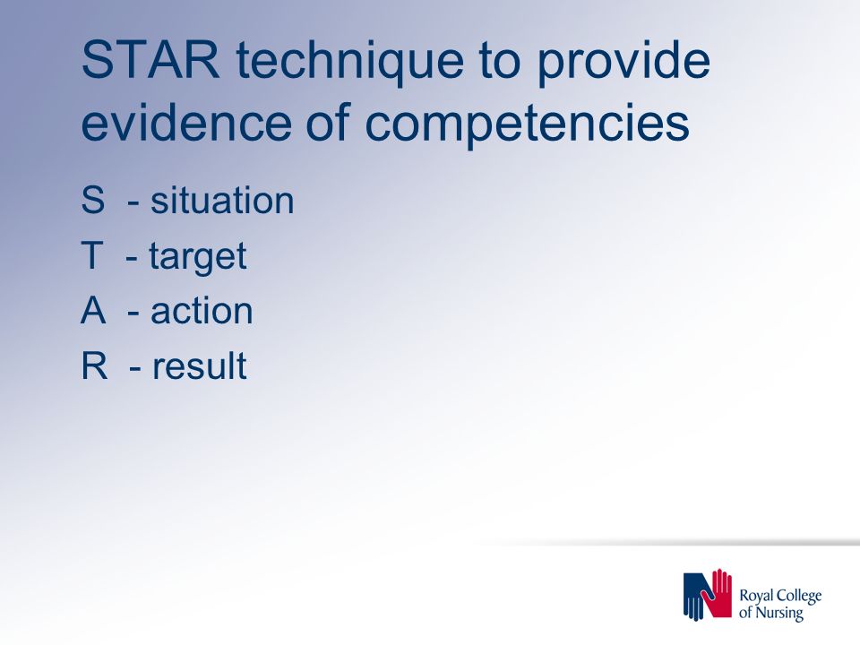 STAR technique to provide evidence of competencies