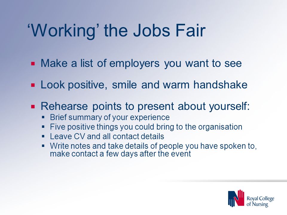 ‘Working’ the Jobs Fair