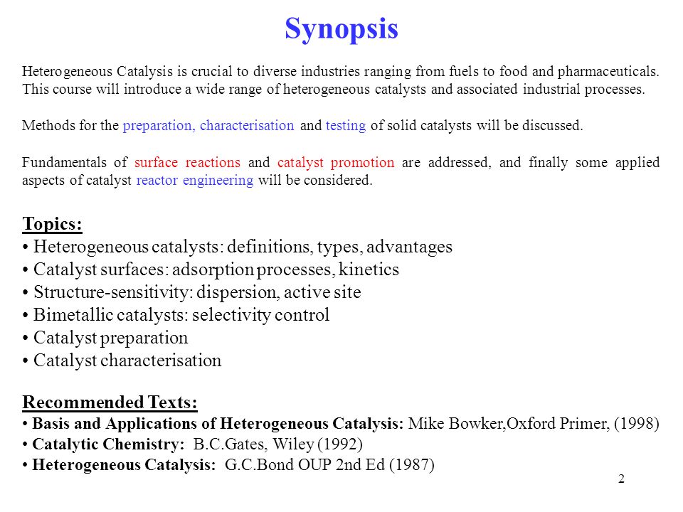 Heterogeneous Catalysis Meaning Chemistry