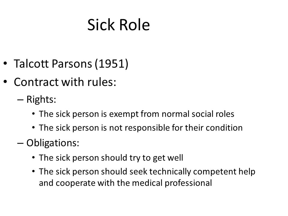 parsons sick role theory