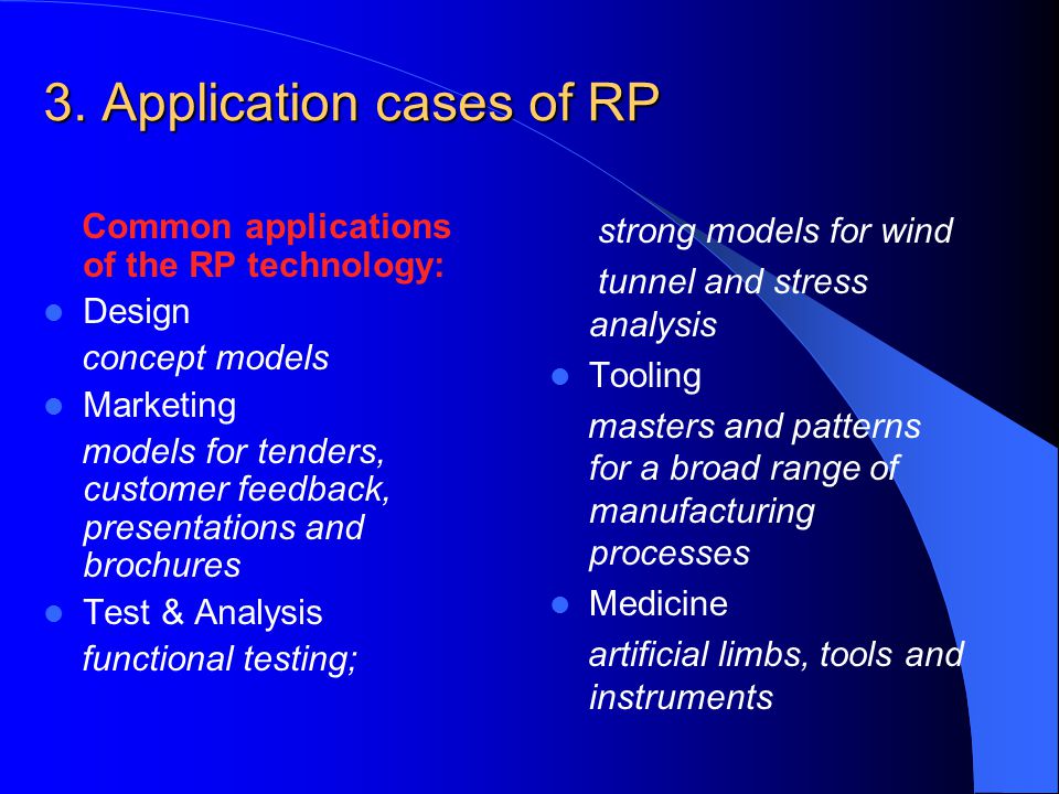 3. Application cases of RP