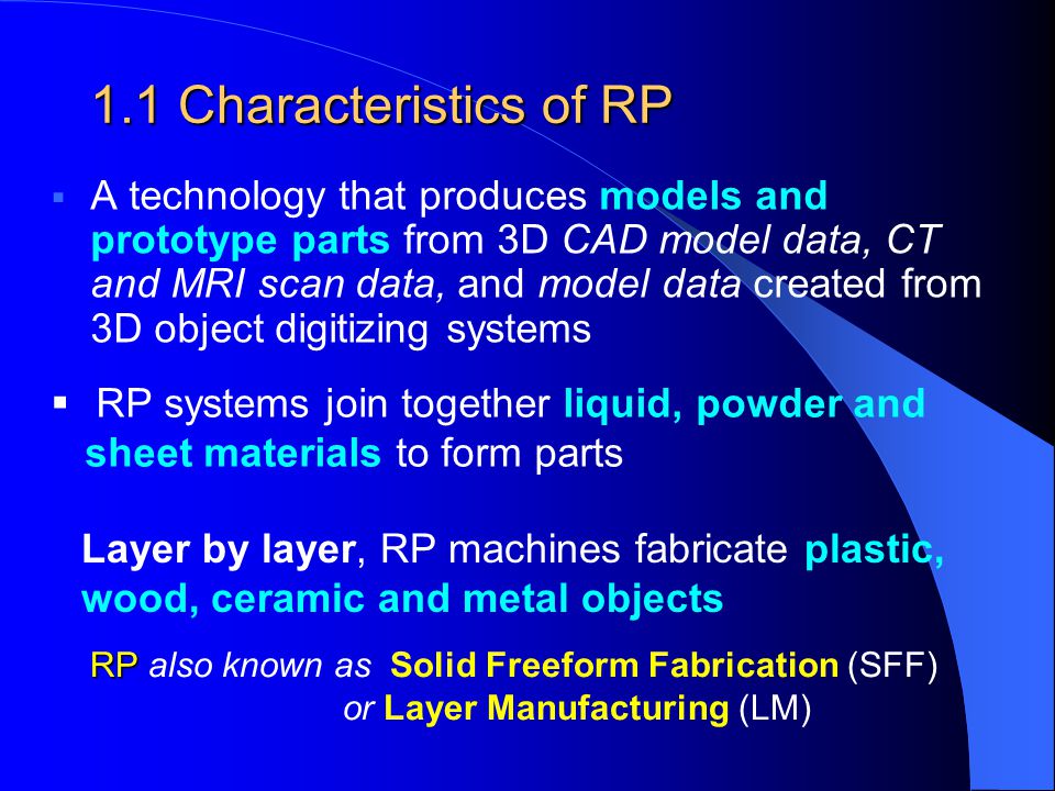 1.1 Characteristics of RP