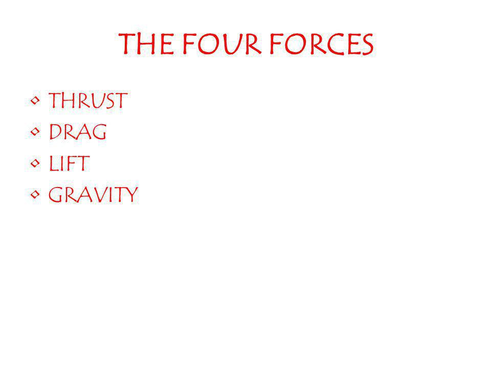 THE FOUR FORCES THRUST DRAG LIFT GRAVITY