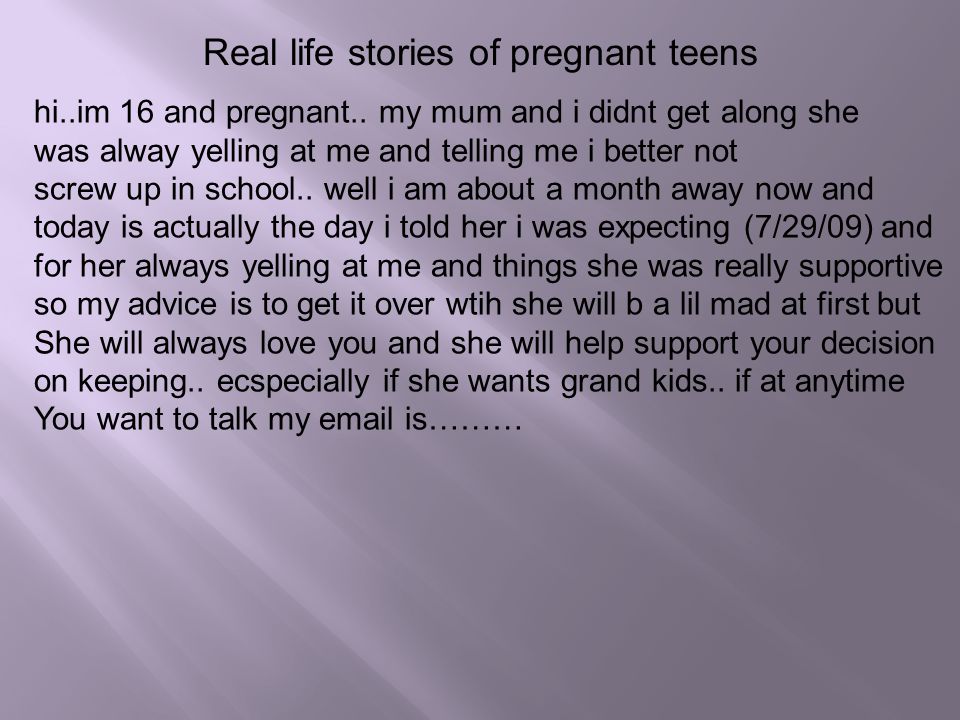 Real life stories of pregnant teens