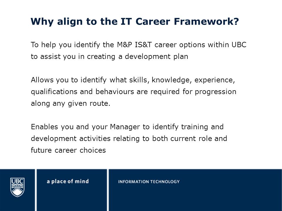 Why align to the IT Career Framework