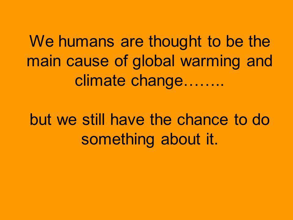 We humans are thought to be the main cause of global warming and climate change……..