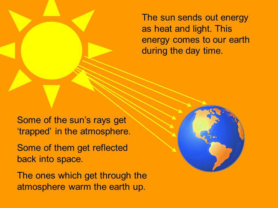 The sun sends out energy as heat and light