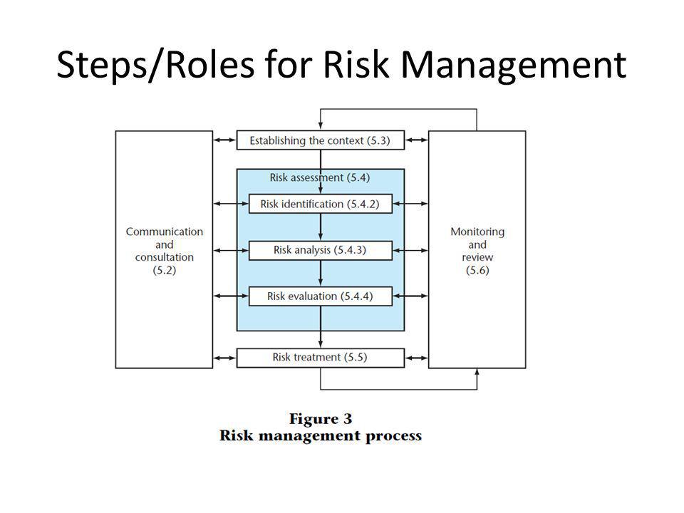 Steps/Roles for Risk Management