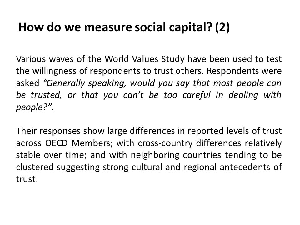 How do we measure social capital (2)