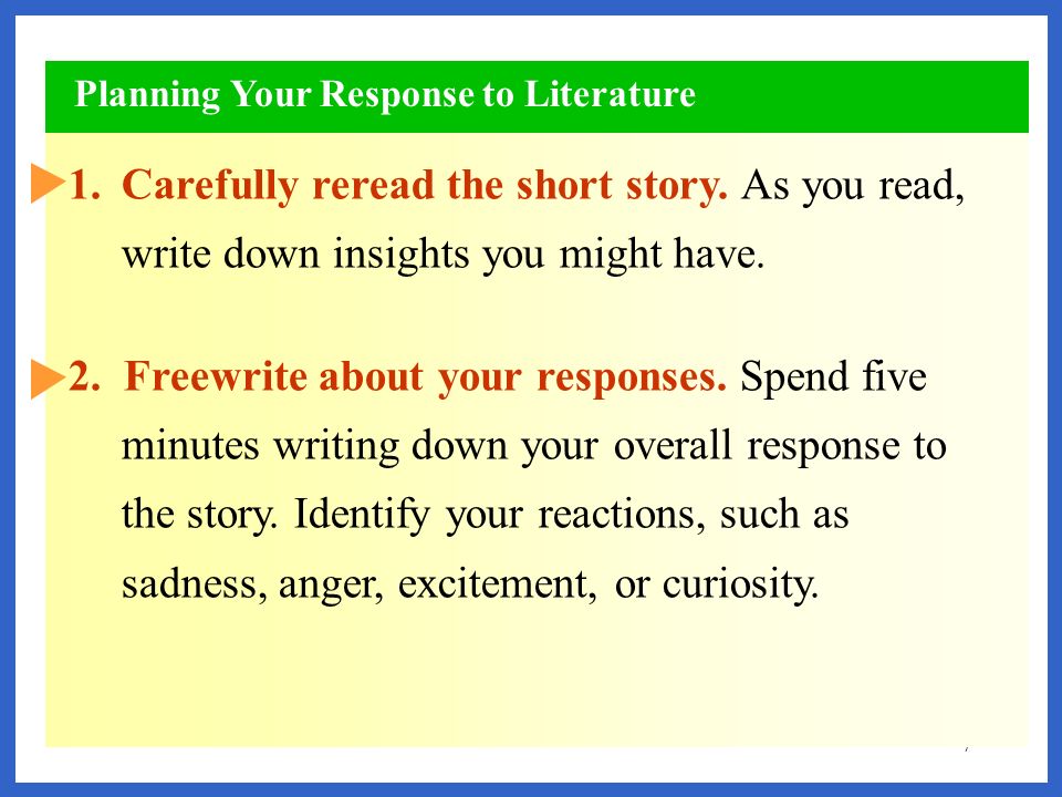 Planning Your Response to Literature