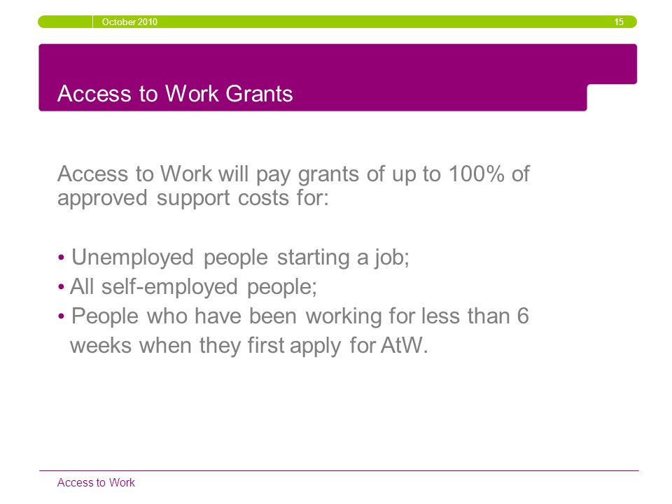 Access To Work Presentation by: STEPHEN ROE - ppt download