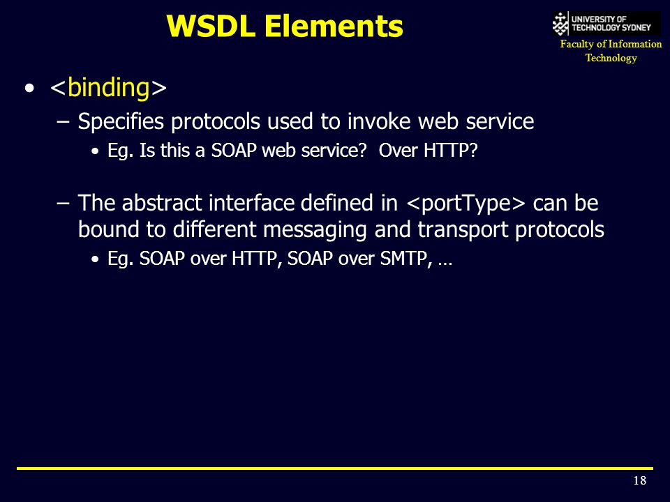 WSDL Elements <binding>