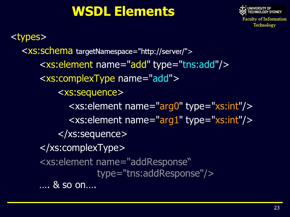 WSDL Elements <types>