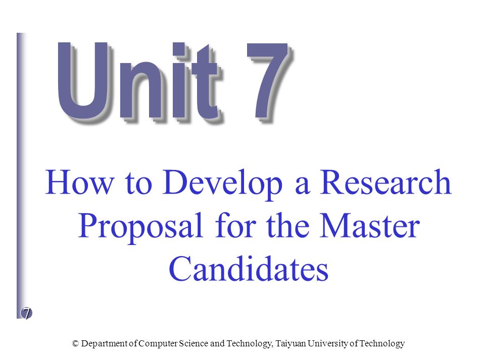 How to Develop a Research Proposal for the Master Candidates