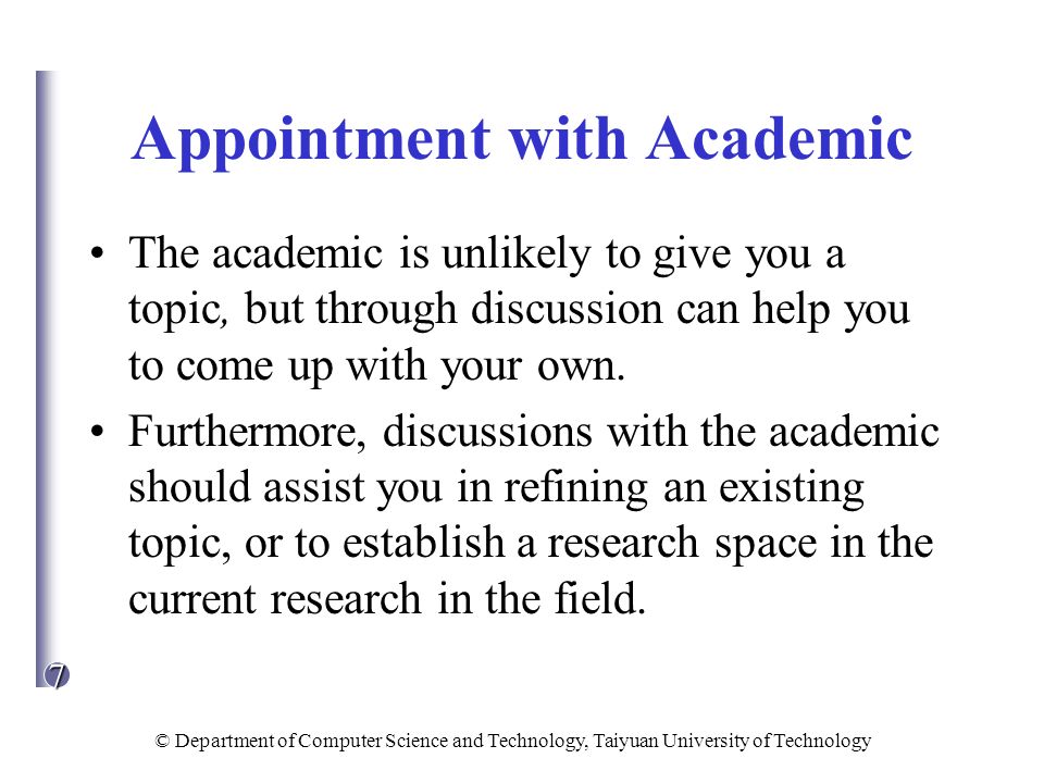 Appointment with Academic