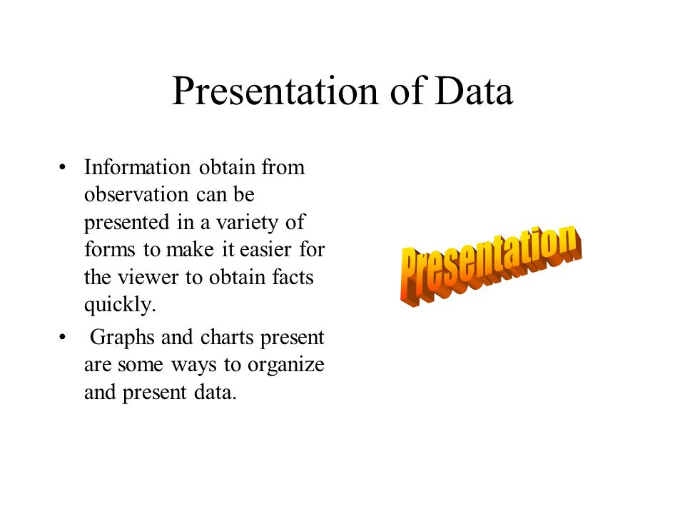 Presentation of Data Presentation