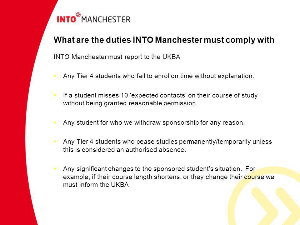 What are the duties INTO Manchester must comply with