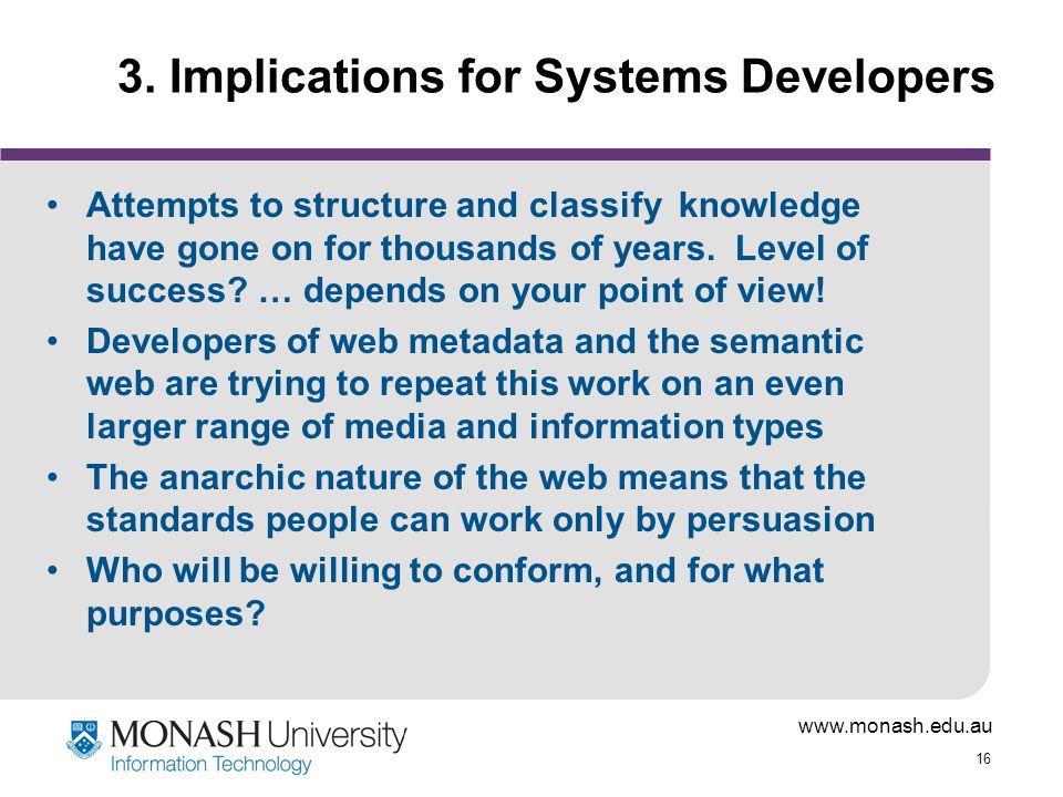 3. Implications for Systems Developers