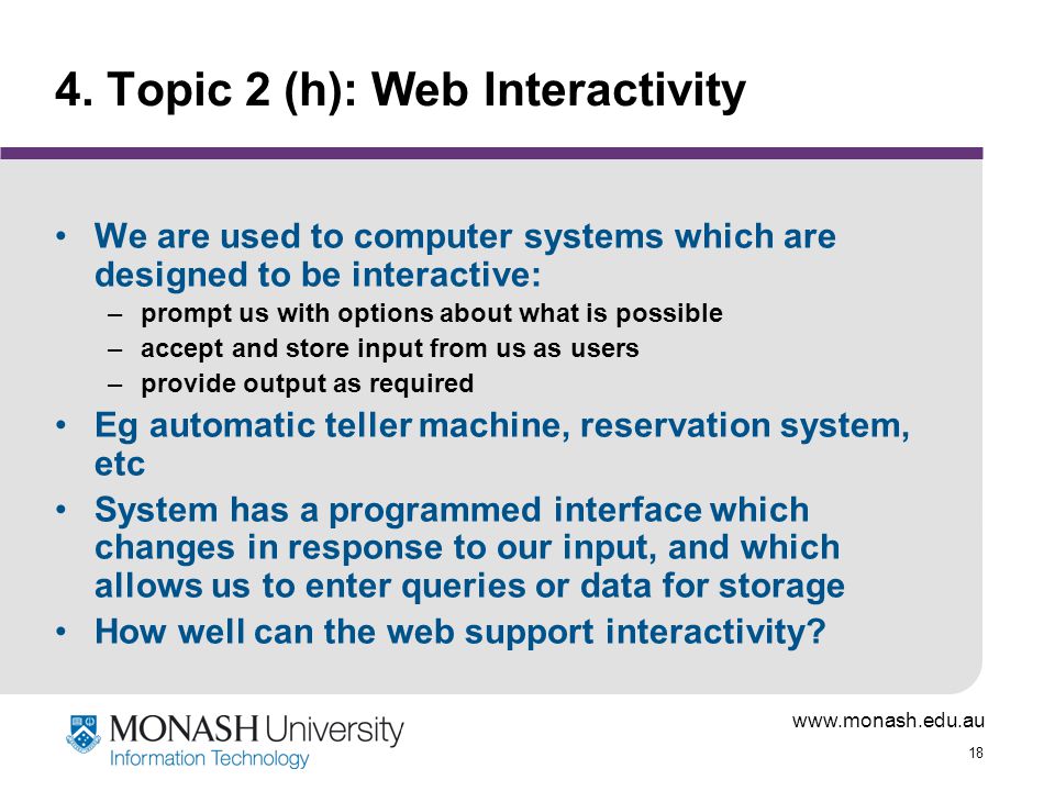 4. Topic 2 (h): Web Interactivity