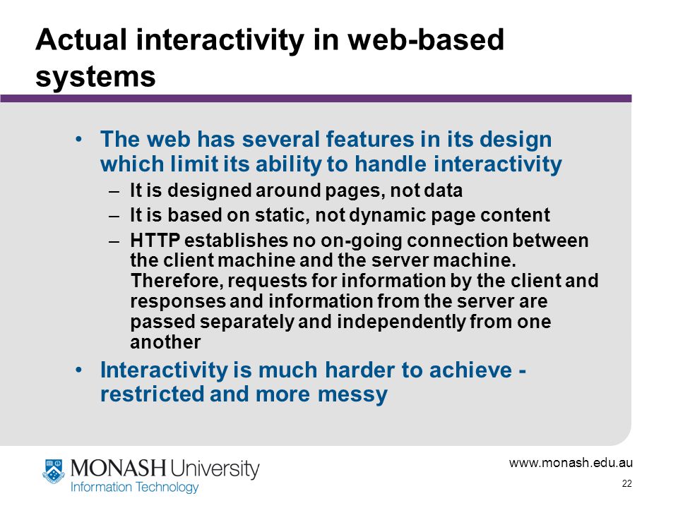 Actual interactivity in web-based systems