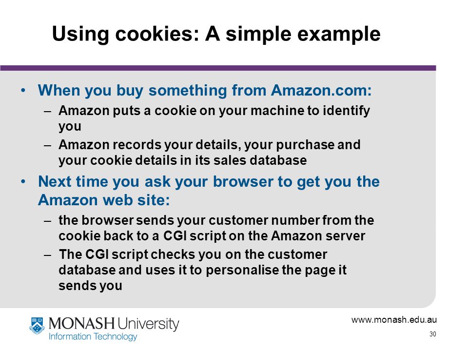Using cookies: A simple example