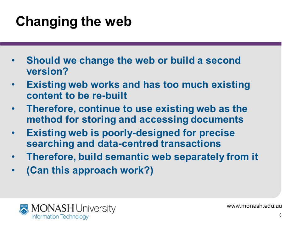 Changing the web Should we change the web or build a second version