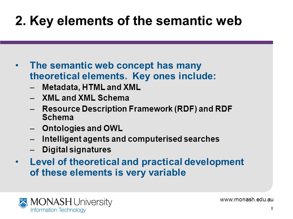 2. Key elements of the semantic web