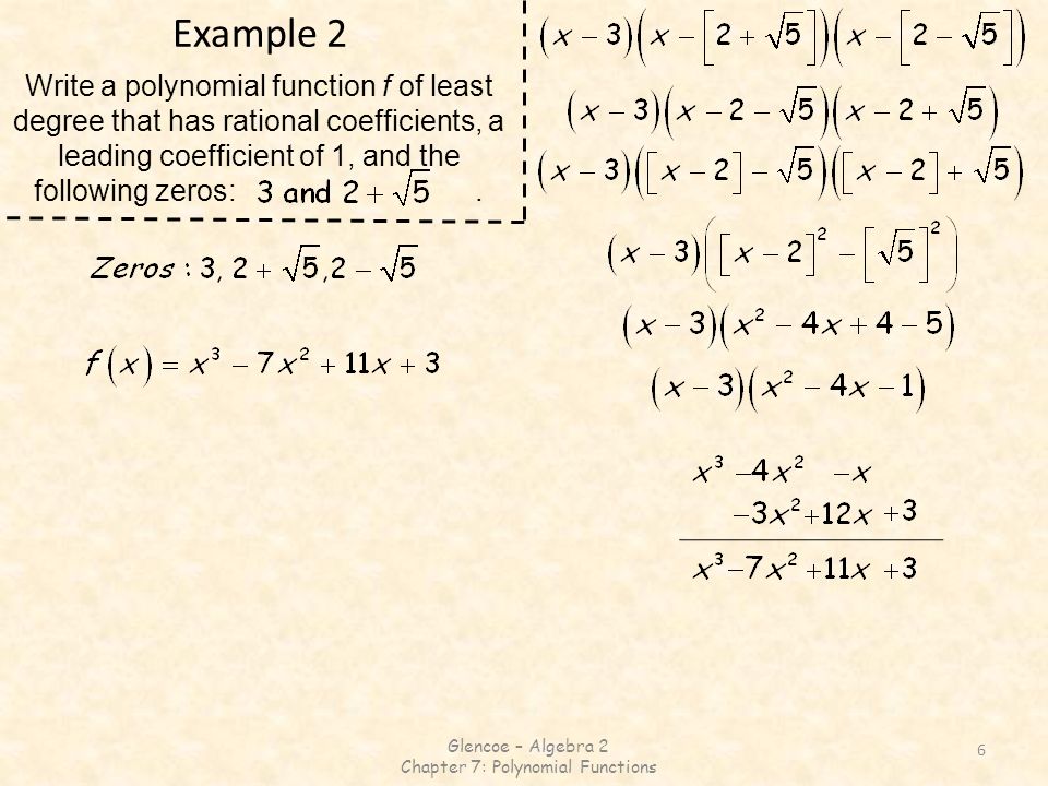 Chapter 7: Polynomial Functions