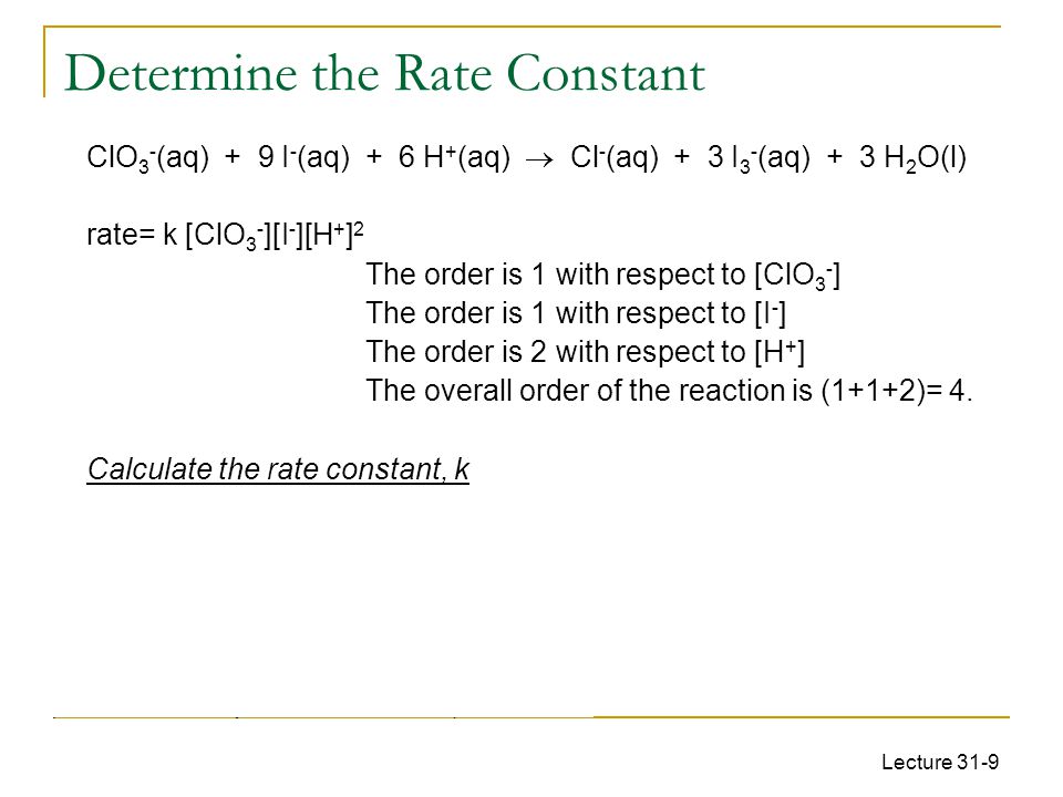 Determine the Rate Constant
