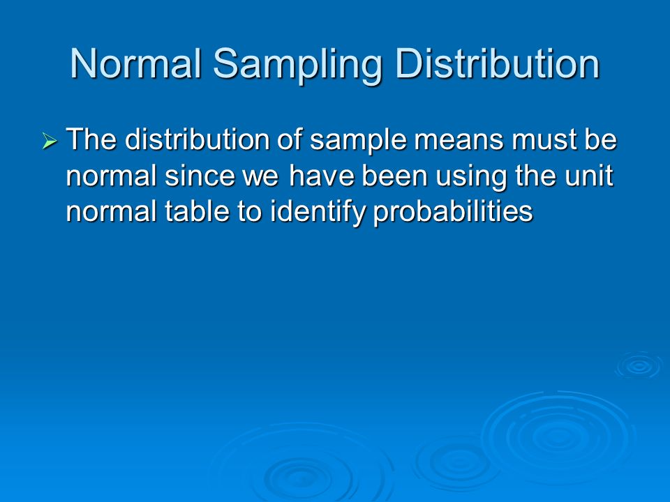 Normal Sampling Distribution