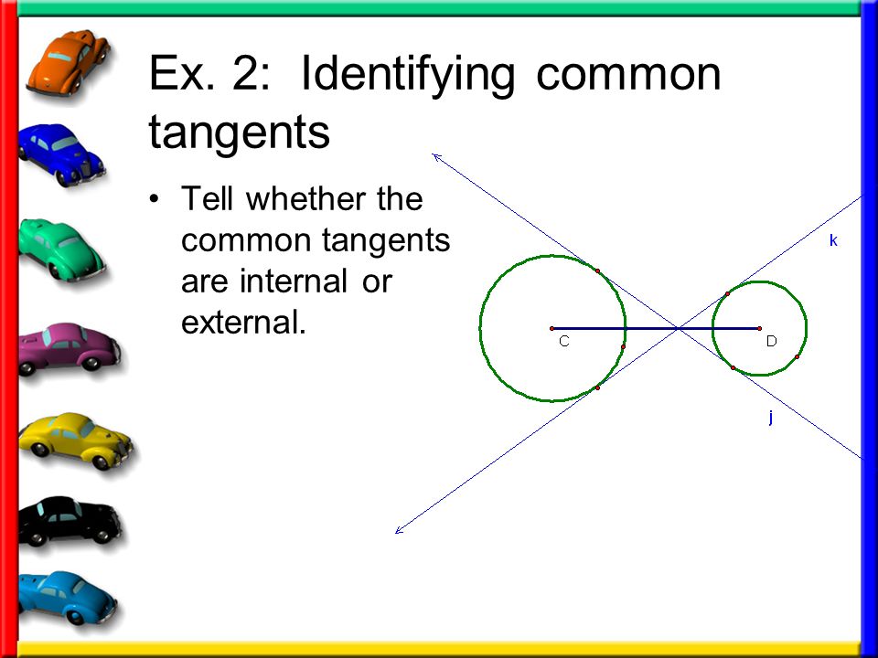 Ex. 2: Identifying common tangents