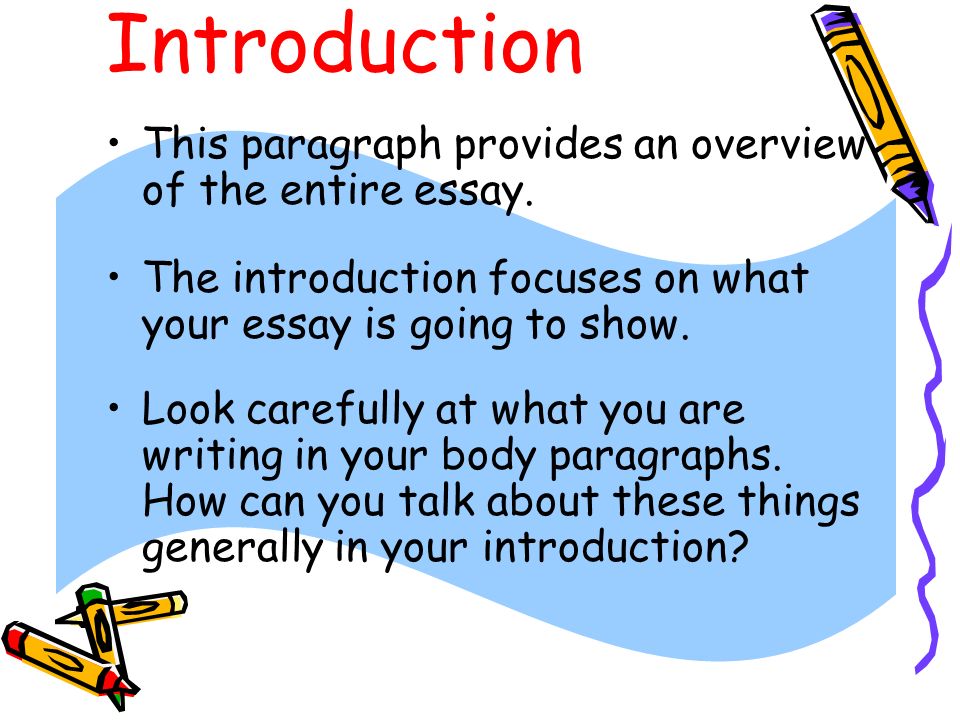 Introduction This paragraph provides an overview of the entire essay.