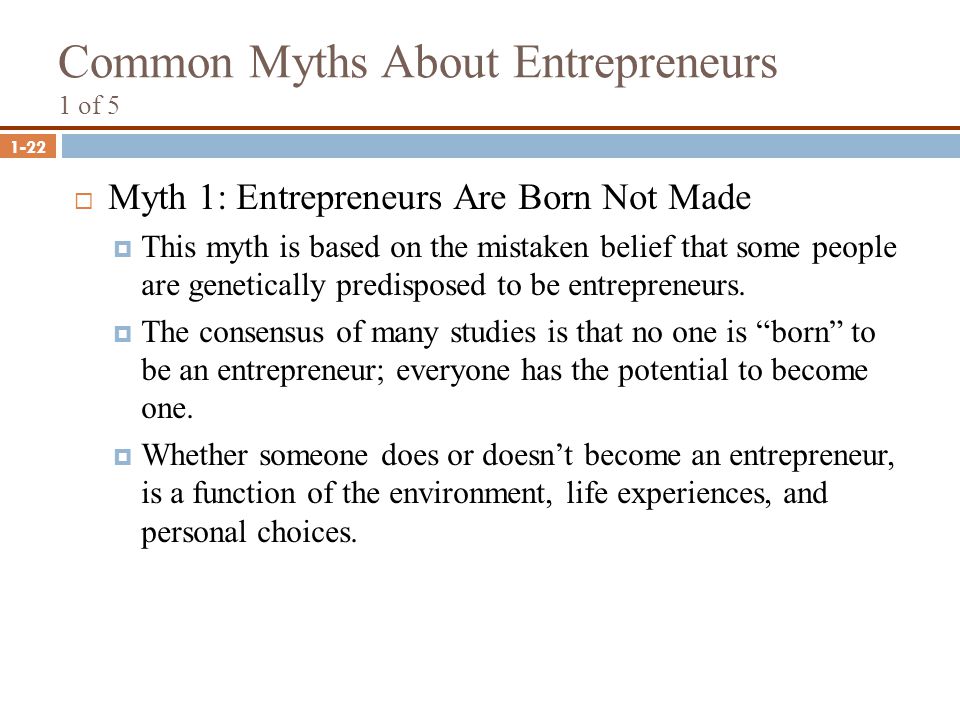 entrepreneurs are born not made