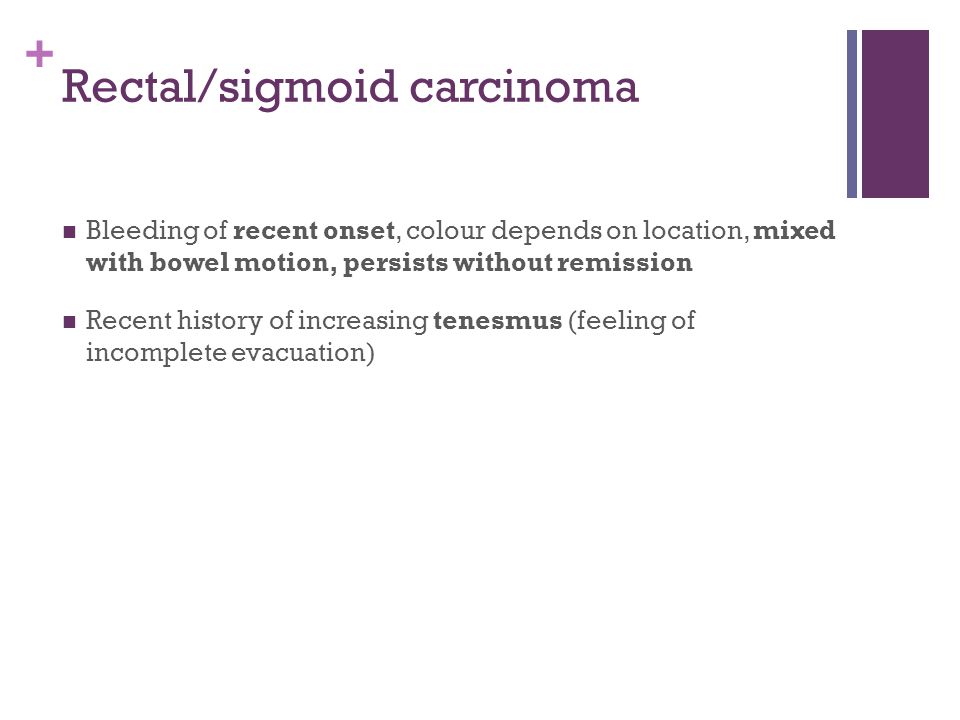 Rectal/sigmoid carcinoma