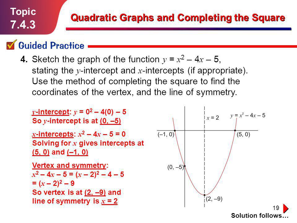 Quadratic Graphs And Completing The Square Ppt Video Online Download