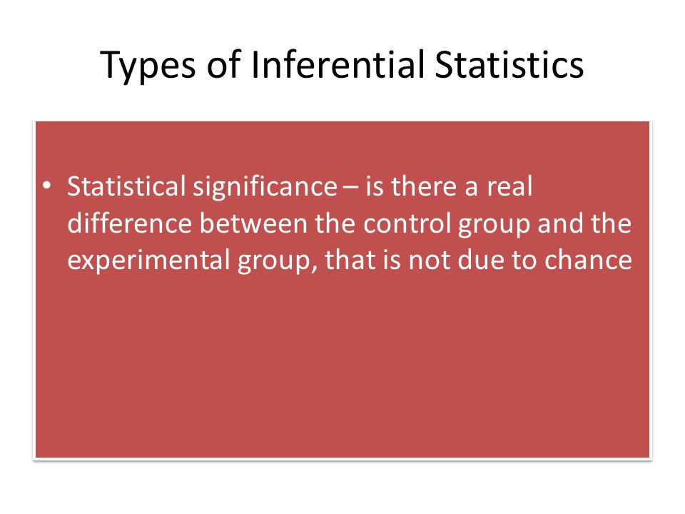 Types of Inferential Statistics